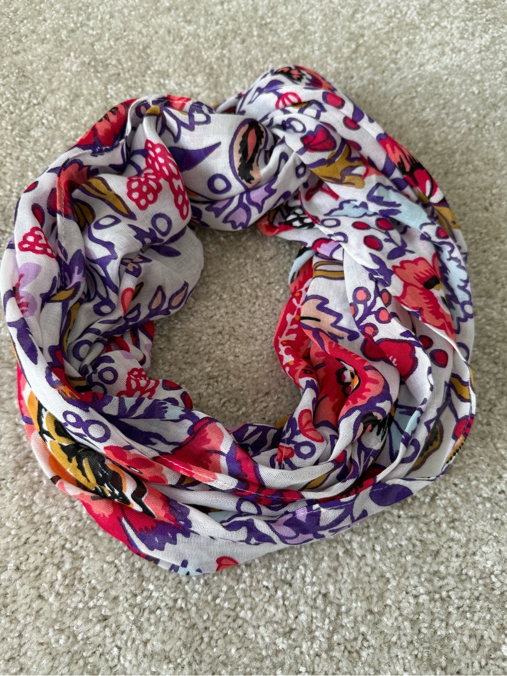 Vera Bradley Floral Infinity Scarf NWOT